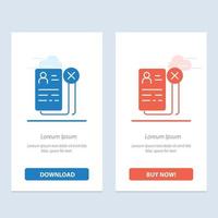 carreira de negócios currículo currículo azul e vermelho baixar e comprar agora modelo de cartão de widget da web vetor