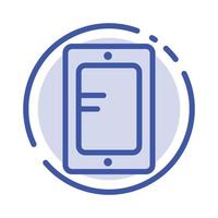 ícone de linha pontilhada azul da escola de estudo on-line móvel vetor