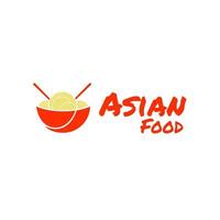 logotipo de comida de macarrão picante asiático vetor