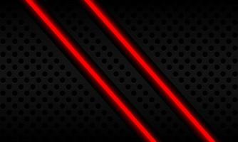 barra de luz neon vermelha abstrata geométrica no design metálico de malha de círculo cinza vetor de fundo futurista de luxo moderno
