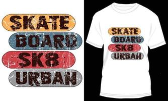 gráfico de vetor de design de camiseta de skate