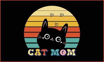 gráfico de vetor de design de camiseta de mãe de gato