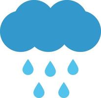 chuva, vetor. nuvens e gotas de chuva na cor azul. vetor