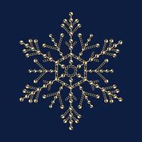 floco de neve extravagante feito de correntes de ouro de joias e contas de bola brilhantes. floco de neve de 6 lados. ilustração de jóia elegante para vendas de inverno, natal, feriado de ano novo, decoração de presente.