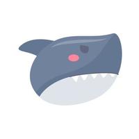 vetor de tubarão. design de rosto de animal fofo para crianças