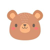 vetor de urso. cara de animal bonito. projeto para crianças