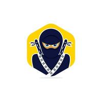 modelo de design de logotipo de vetor ninja.