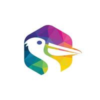 design de logotipo de vetor pelicano. emblema de ilustração vetorial de ícone animal pelicano.