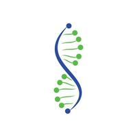 design de logotipo de vetor de genética científica. análise genética, pesquisa de código de biotecnologia dna. cromossoma do genoma da biotecnologia.