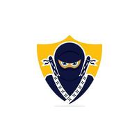 modelo de design de logotipo de vetor ninja.