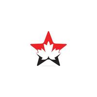 logotipo de folha de bordo canadense estrela. desenho de vetor de ilustração de folha de plátano.