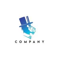 logotipo de macaco cavalheiro, logotipo de negócios de macaco vetor