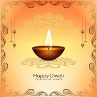 design de fundo religioso étnico de celebração do festival de diwali feliz vetor