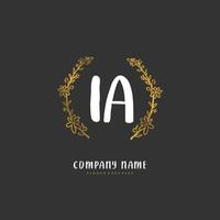 ia caligrafia inicial e design de logotipo de assinatura com círculo. logotipo manuscrito de design bonito para moda, equipe, casamento, logotipo de luxo. vetor