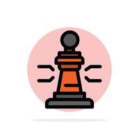 jogador de xadrez rei pôquer círculo abstrato ícone de cor plana de fundo vetor
