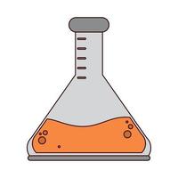 linha de laboratório de tubo de ensaio de química de educação escolar e ícone de estilo de preenchimento vetor