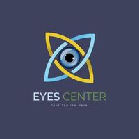 modelo de design de logotipo moderno de visão central de olhos para marca ou empresa e outros vetor