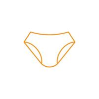 eps10 laranja vector homem ou mulher ícone da arte da linha de roupa interior isolado no fundo branco. símbolo de calcinha de cueca em um estilo moderno simples e moderno para o design do seu site, logotipo e aplicativo móvel