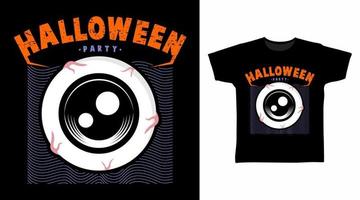 design de camiseta de olho de halloween vetor