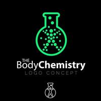 vetor de conceito de símbolo de química corporal