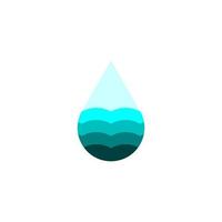 logotipo de ícone de grão de água de cor azul claro vetor
