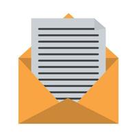 correio papel envelope carta comunicação ícone de design isolado vetor