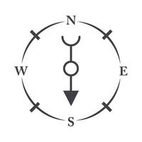 ícone de design de linha de equipamento antigo de navegação rosa bússola vetor