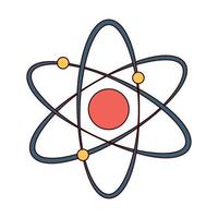 linha de ciência do átomo de molécula e ícone de estilo de preenchimento vetor