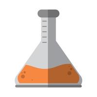 ícone plano de laboratório de tubo de ensaio de química de educação escolar com sombra vetor