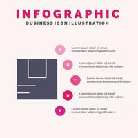 caixa bom transporte logístico ícone sólido infográficos 5 passos fundo de apresentação vetor