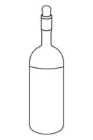 garrafa de vinho. bebida alcoólica em um recipiente de vidro. o pescoço é bloqueado com uma rolha. fortes cahors vetor