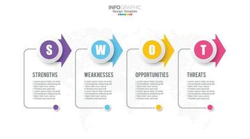 Modelo de design infográfico de 4 etapas com ícones e processo. vetor