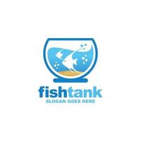 vetor de design de logotipo de tanque de peixes
