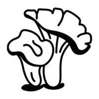 um ícone de contorno editável de cogumelos vetor
