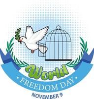 modelo de pôster do dia mundial da liberdade vetor