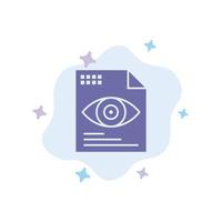 ícone azul de computação de olho de texto de arquivo no fundo abstrato da nuvem vetor