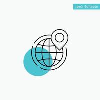 globo de negócios global ponto de escritório turquesa destaque ícone de vetor de ponto de círculo