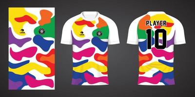 modelo de design de esporte de camisa de futebol colorida vetor