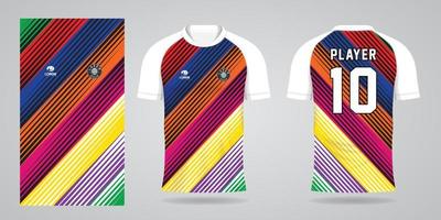 modelo de design de esporte de camisa de futebol colorida vetor