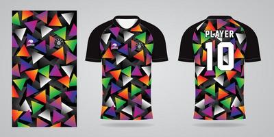 modelo de design de esporte de camisa de futebol colorida vetor