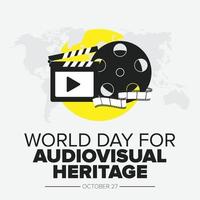 dia mundial do design do patrimônio audiovisual post de mídia social vetor