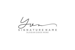 modelo de logotipo de assinatura de letra inicial yv design elegante ícone de vetor de modelo de símbolo de sinal de logotipo