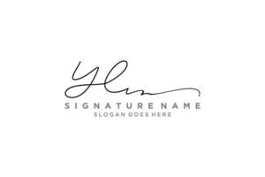 modelo de logotipo de assinatura de letra inicial yl design elegante ícone de vetor de modelo de símbolo de sinal de logotipo
