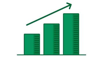 ilustração da curva estatística com seta crescendo mostrando meta de lucro em bons negócios. adequado para colocar em conteúdo de negócios e finanças. vetor