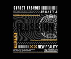 camiseta de moda, vetor de design, street wear e estilo urbano, impressão pronta