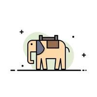 África animal elefante negócio indiano linha plana cheia de ícone vetor banner modelo