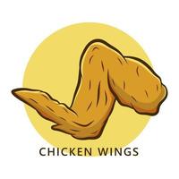 logotipo de asas de frango. ilustração de comida e bebida. adesivo de símbolo de ícone de aves vetor