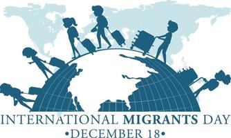 design de banner do dia internacional dos migrantes vetor