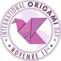 design de logotipo do dia internacional do origami vetor