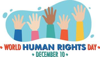 design de cartaz do dia mundial dos direitos humanos vetor